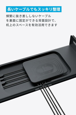 Anker USB-C ハブ (10-in-1, Monitor Stand)の背面でケーブルをまとめる